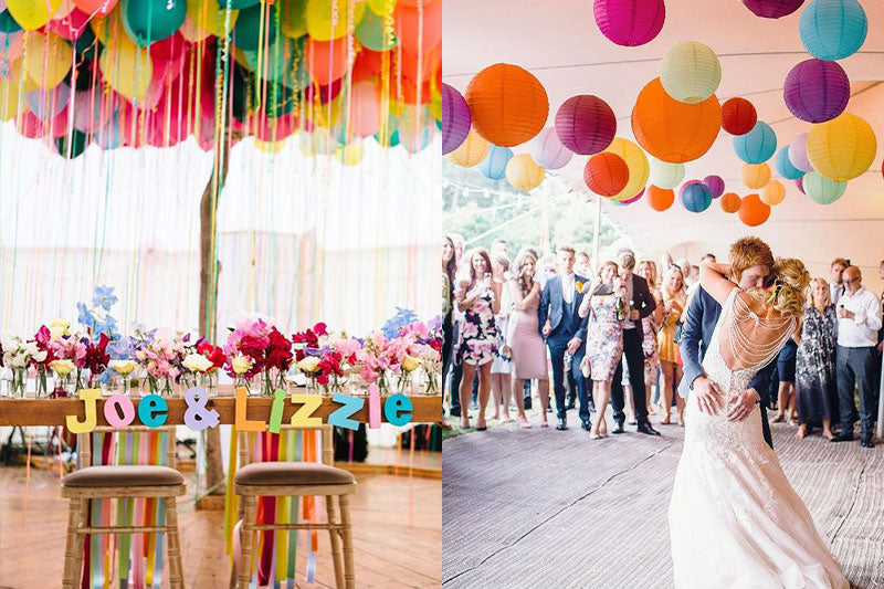 Decoración de celebración en colores vivos